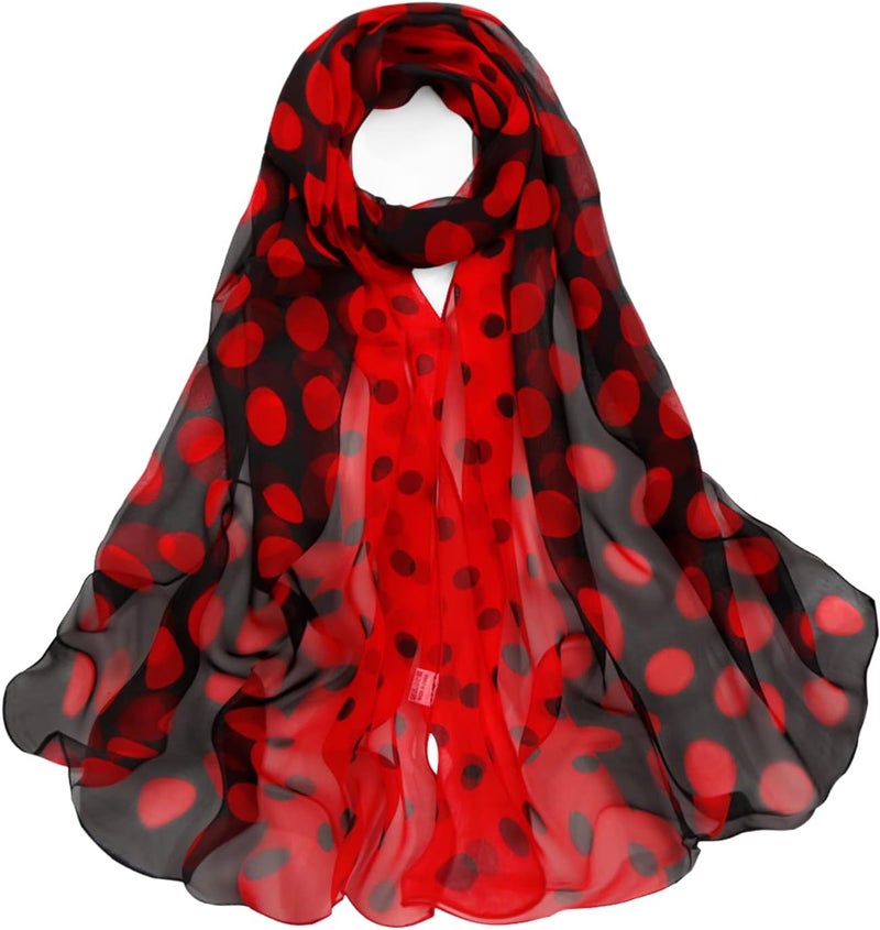 E-Clover Women Soft Floral Print Shawl Chiffon Sheer Scarf - Image 1
